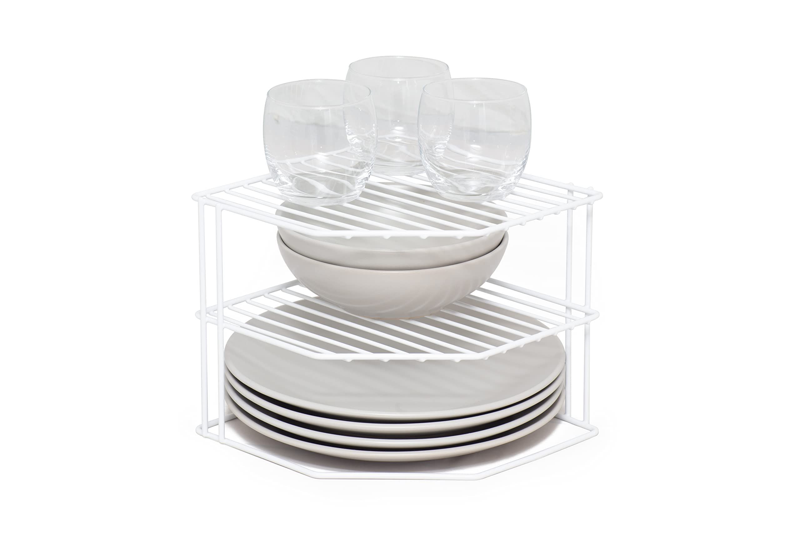 simplywire – 3 Tier Plate Rack - Kitchen Cupboard Organiser – White | Amazon (UK)