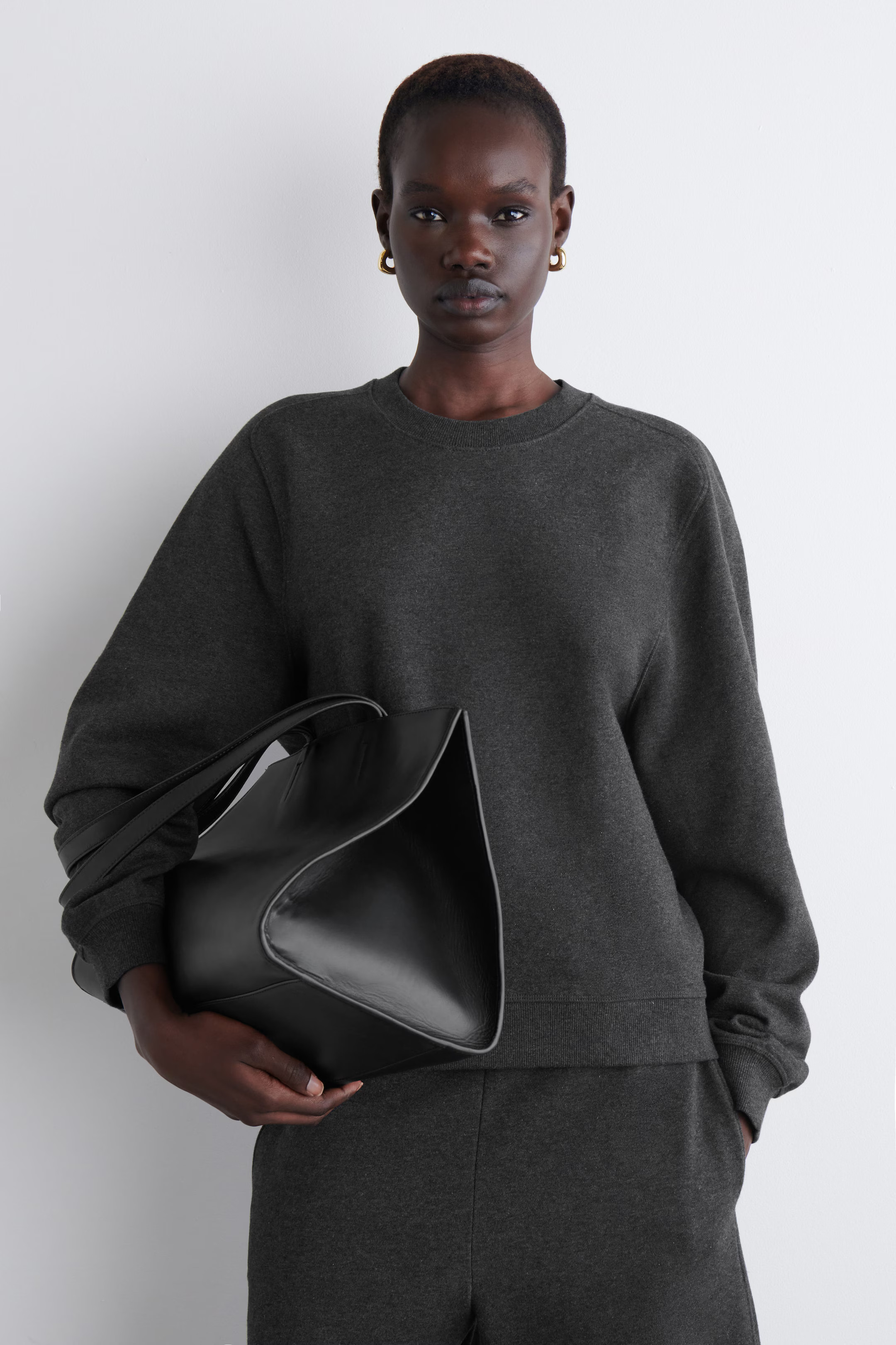 COTTON SWEATSHIRT - DARK-GREY MÉLANGE | COS GB | COS UK