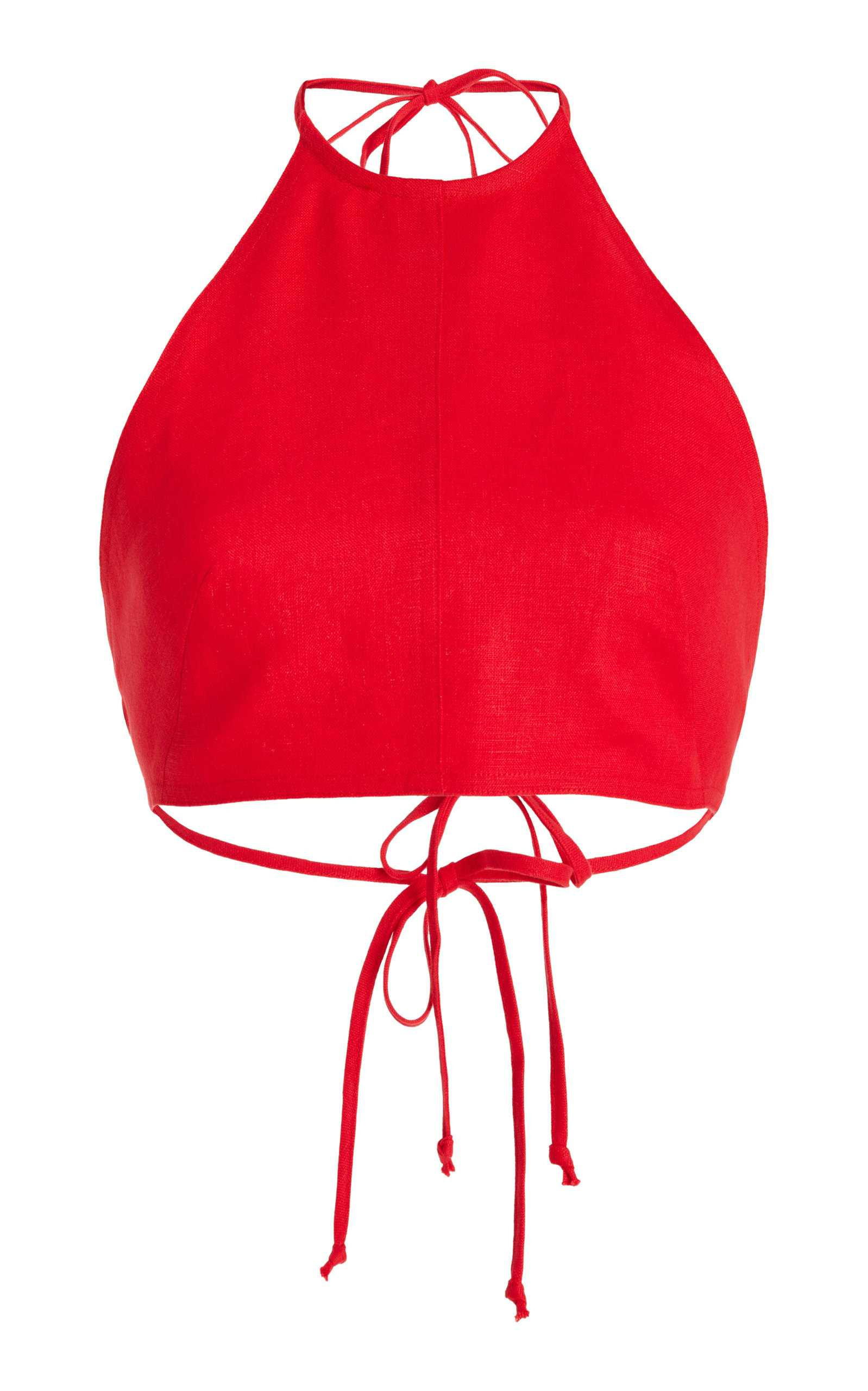 Linen Halter Cropped Top | Moda Operandi (Global)