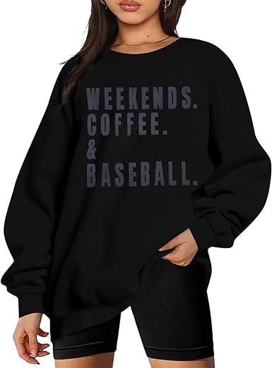 UNIQUEONE Baseball Mom Sweatshirt Women Weekends Coffee And Baseball Sweatshirt Mama Game Day Out... | Amazon (US)