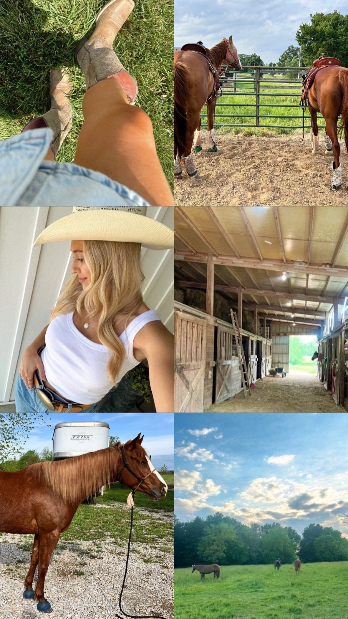 🤠🐎 Wore this comfy + cute fit for a day of horseback riding, and it was perfect for the trails. 

A classic cowgirl combo: breathable tank, high-waisted denim, and my go-to hat to keep the sun off my face. 🐴🌾

Casual cowgirl vibes 🤠✨ Keeping it simple with a white tank, vintage denim, and my favorite statement belt + hat combo. This look is my go-to for laid-back summer days on the porch or date night to the rodeo 💻👢

#LTKRidingLook #LTKWestern #HorsebackRidingStyle #CowgirlOOTD #WesternFashion #TrailRideFit #CountryStyle #BohoWestern #LTKOutfit #EquestrianStyle #CowgirlVibes #WesternWear #LTKFinds #DenimAndBoots #RanchLife