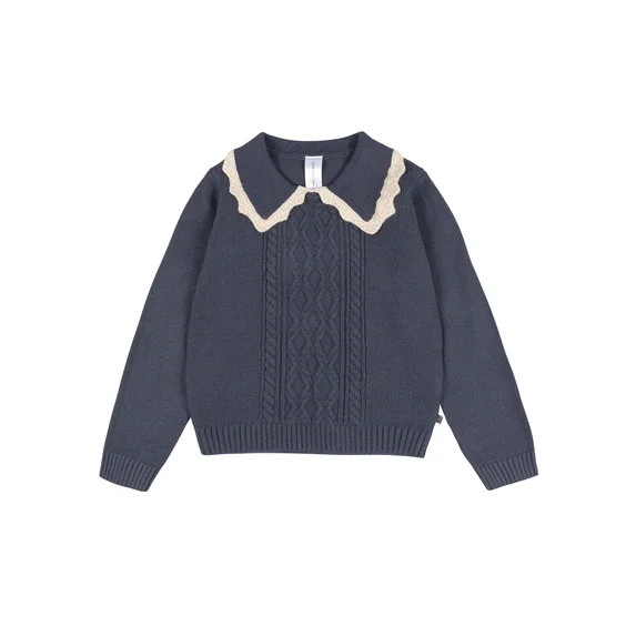 Modern Moments by Gerber Toddler Girl Sweater with Decorative Collar, Sizes 12 Months - 5T | Walmart (US)