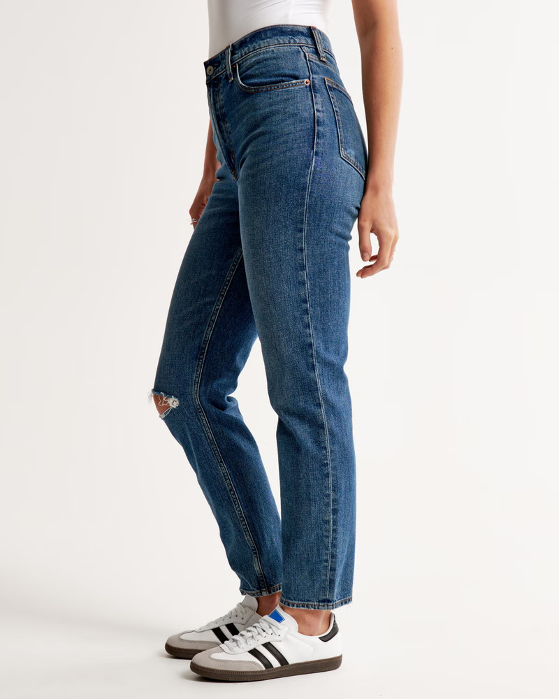 Women's High Rise Mom Jean | Women's Bottoms | Abercrombie.com | Abercrombie & Fitch (US)