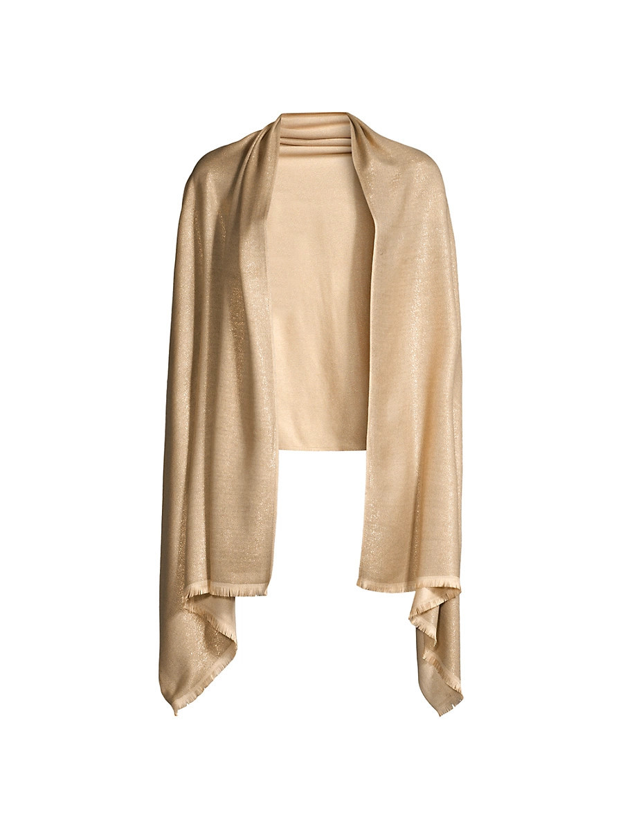 Women's Frayed Metallic Shawl - Gold | Saks Fifth Avenue