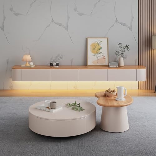 Floating TV Stand Wall Mounted TV Cabinet Floating Shelves with Door Entertainment Media Console ... | Amazon (US)