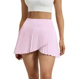 2-in-1 Tennis Skirt for Women-High Waist Tummy Control,Pleated Golf Skirt with Built-in Shorts,Athletic Workout Skirt Pink S | Walmart (US)