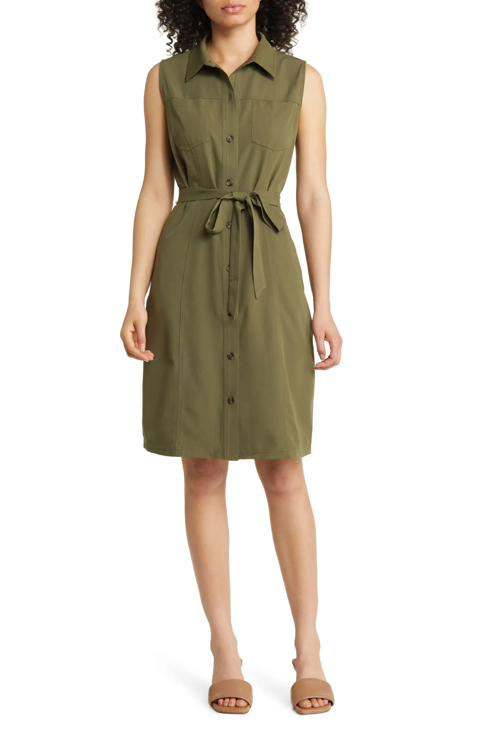 Sleeveless Tie Waist Dress | Nordstrom