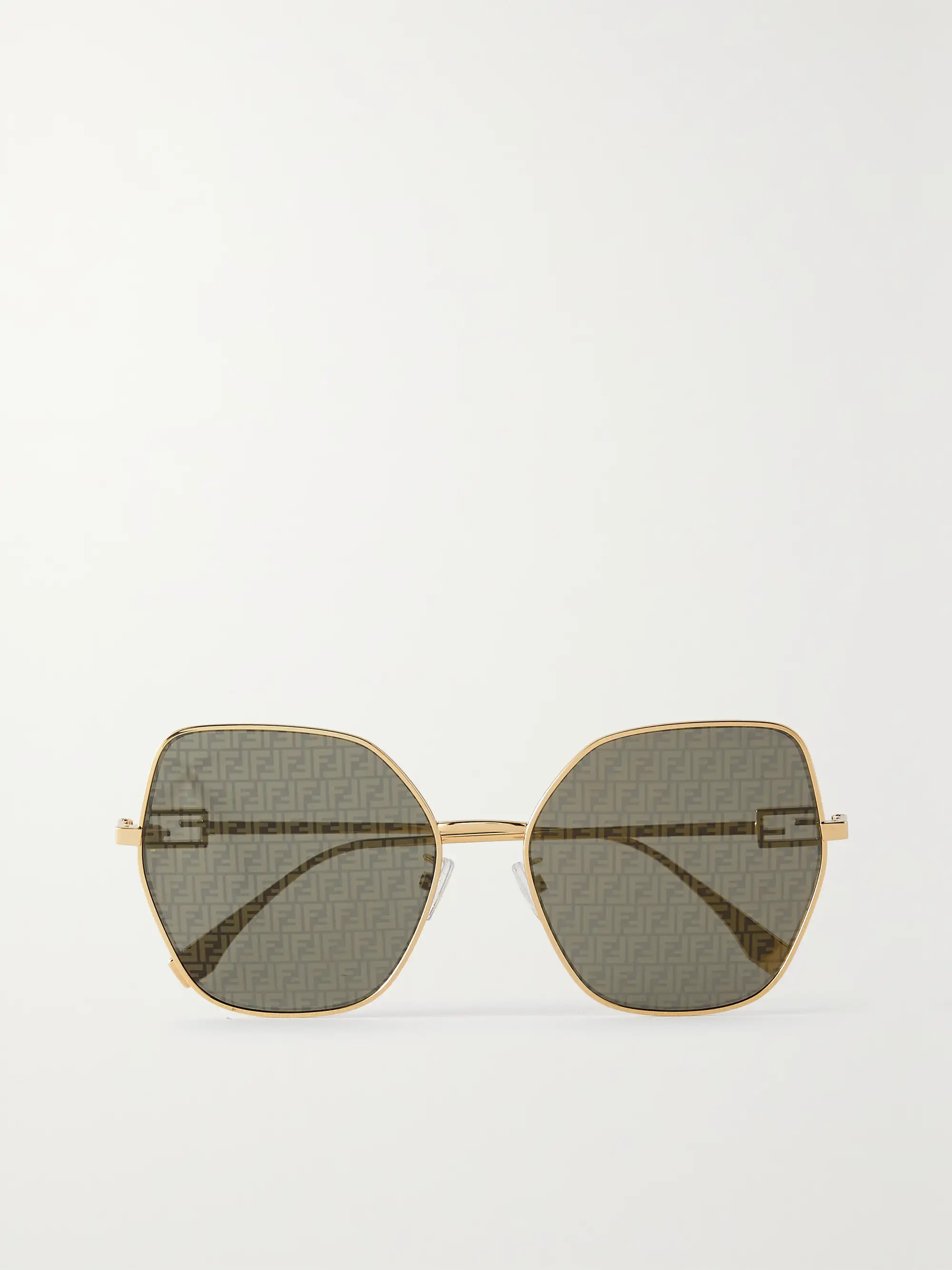 Hexagon-frame gold-tone sunglasses | NET-A-PORTER (UK & EU)