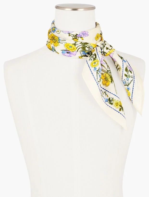 Whimsical Garden Square Scarf | Talbots
