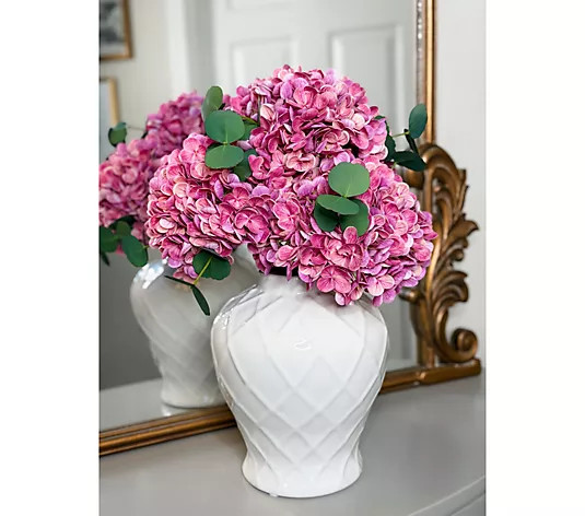 Simply Stunning S/3 Real Touch 24" Hydrangea Stems by Janine Graff - QVC.com | QVC