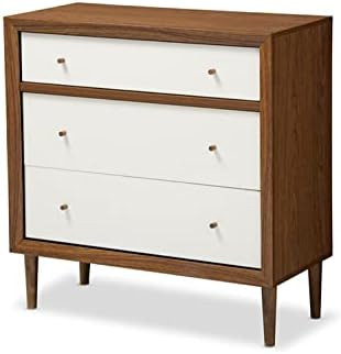 Baxton Studio FP-6782-Walnut/White chests-of-Drawers, Medium, White and Walnut | Amazon (US)