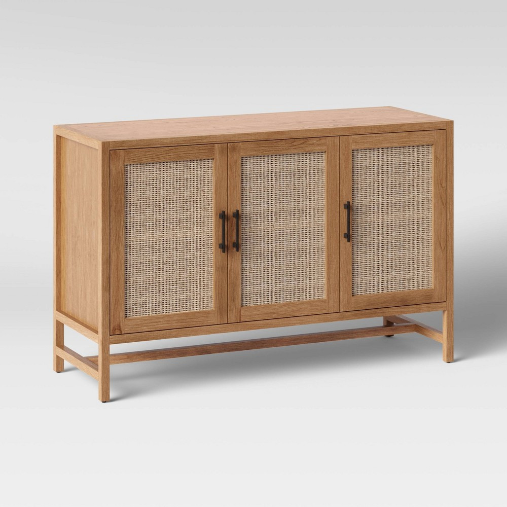 50"" Warwick 3 Door Accent TV Stand Natural - Threshold | Target