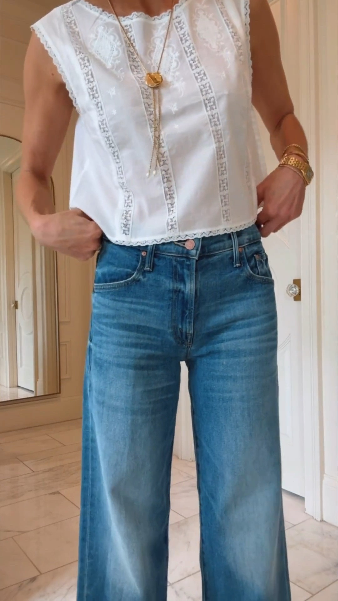 Found these jeans FULLY IN STOCK, they fit tts I'm wearing size 25 and I'm 5'7

#LTKsummer #LTKjeans