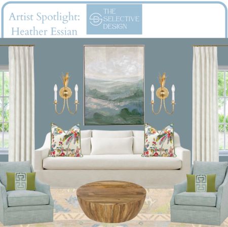 Follow @artist_heatheressian for more works! This living room plan is  inspired by this stunning abstract landscape. 

#LTKSeasonal #LTKhome #LTKstyletip