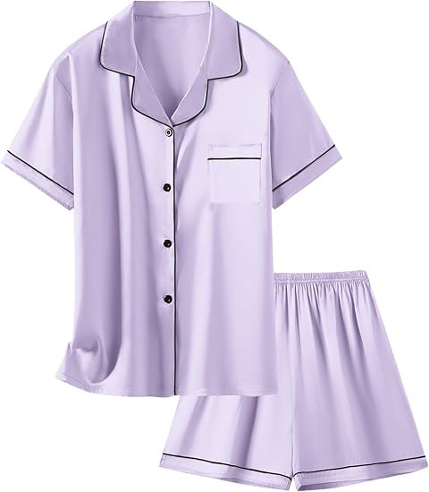 Girls & Womens Satin Pajamas Set, Silk Button-Down Sleepwear 2 Piece Nightwear, 3 Years - Women X... | Amazon (US)