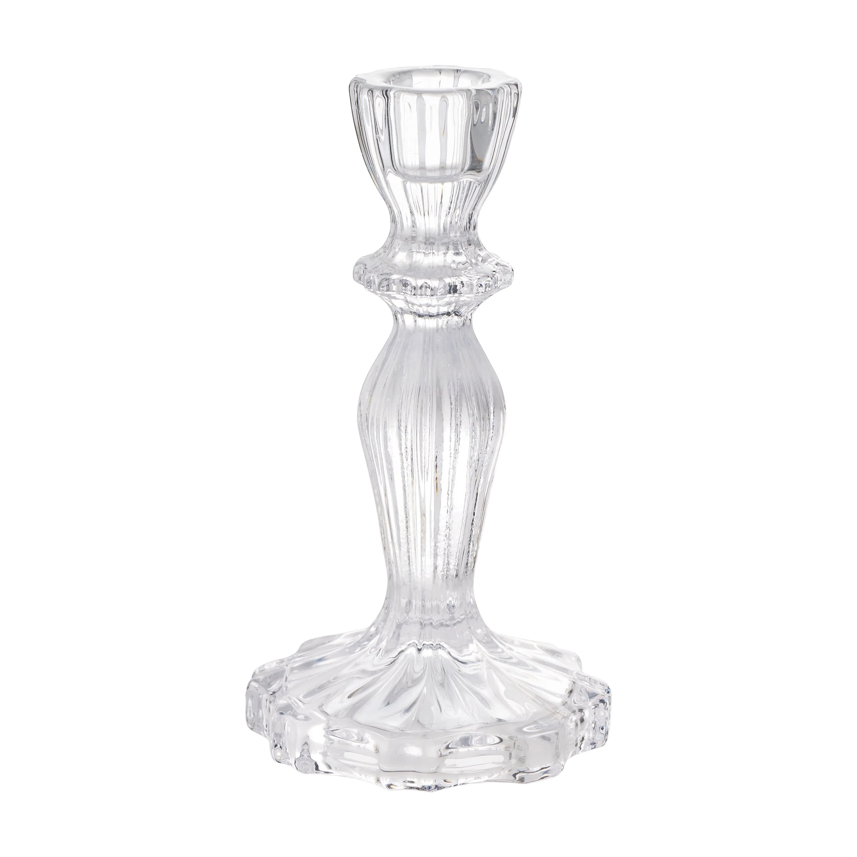 The Pioneer Woman 6” Decorative Clear Glass Taper Candle Holder, Small | Walmart (US)