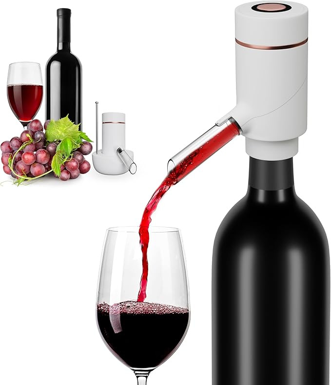 Electric Wine Dispenser and Red Wine Aerator - One Button Electric Wine Aerator - Built in Wine P... | Amazon (US)