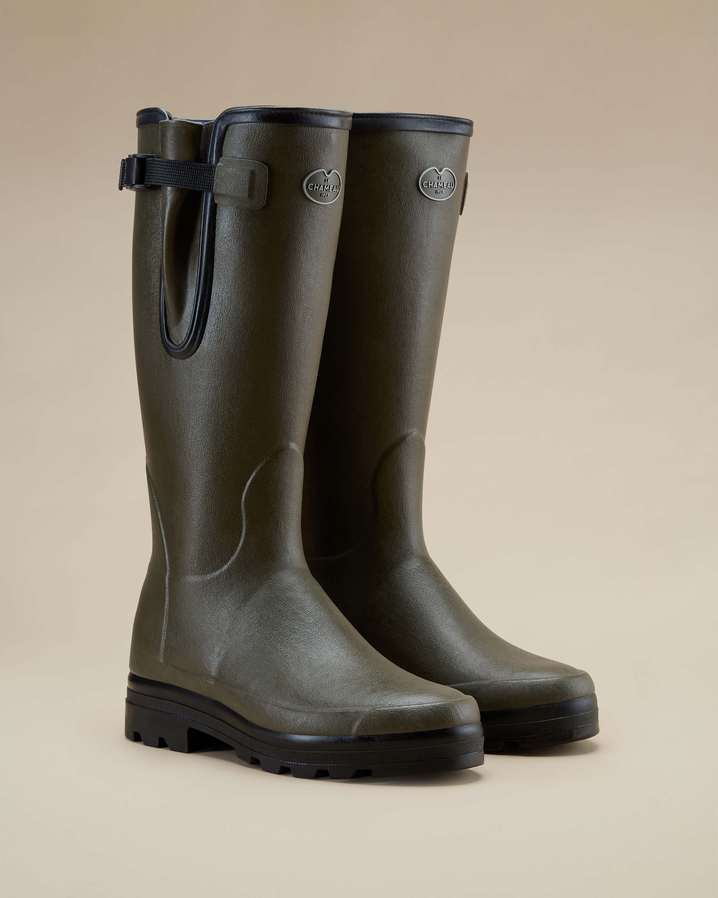 Men's Vierzonord Neoprene Lined Wellington Boot Chameau Green | Le Chameau