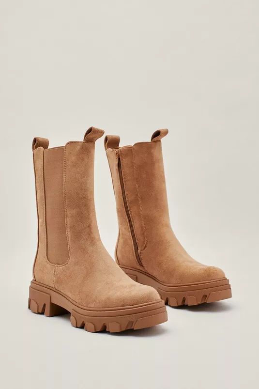 Immi Suede Cleated Sole Chelsea Boots | Nasty Gal (US)