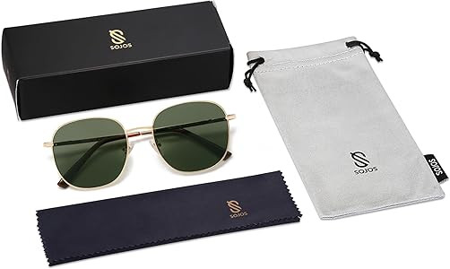 SOJOS Classic Trendy Square Sunglasses for Women Men Cute Big Frame Gold Shades SJ1137 | Amazon (US)