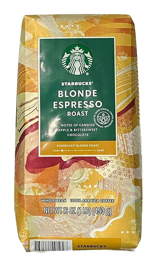 Starbucks Blonde Espresso Roast (1 lb) Light Roast Whole Bean Coffee | Amazon (US)