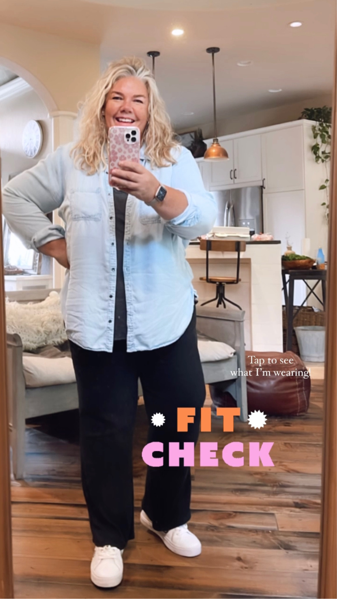 Casual fit for coffee! AE pants, chambray shirt and tennis shoes!#casualfashion#midsizestyle#curvystyle

#LTKstyletip #LTKcurves #LTKshoecrush