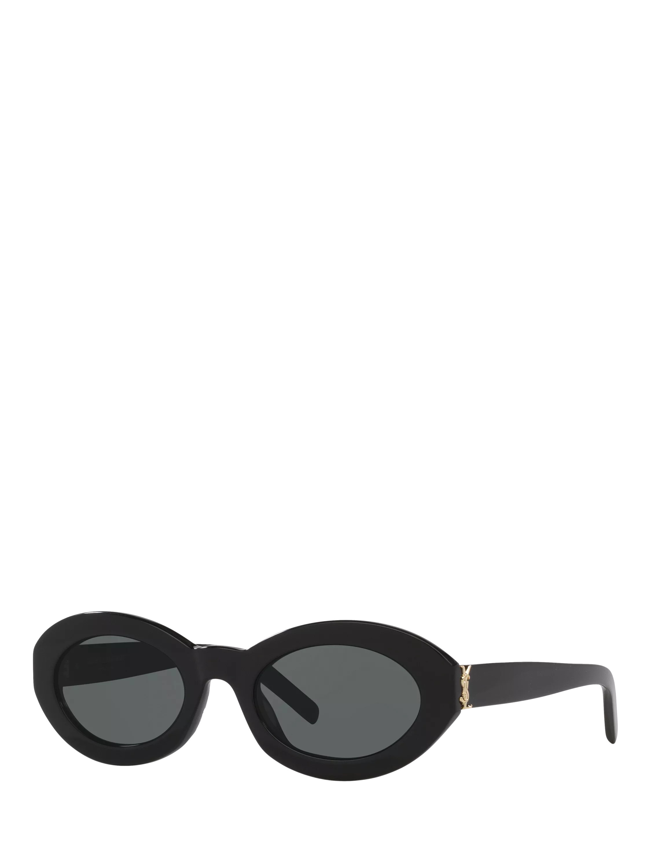 Yves Saint Laurent YS000585 Women's Oval Sunglasses, Black/Grey | John Lewis (UK)