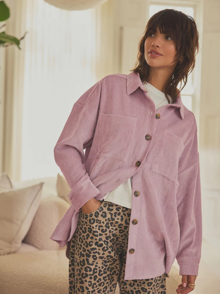 Pink Corduroy Lightweight Shacket | Next EU