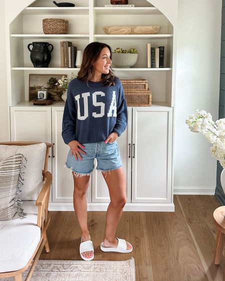 Found the softest, cutest, and lightweight sweater at target that’s perfect for the upcoming july 4 holiday weekend! And it’s 30% off! Wearing the size L, I recommend sizing up! 

#LTKsalealert #LTKunder50 #LTKSeasonal