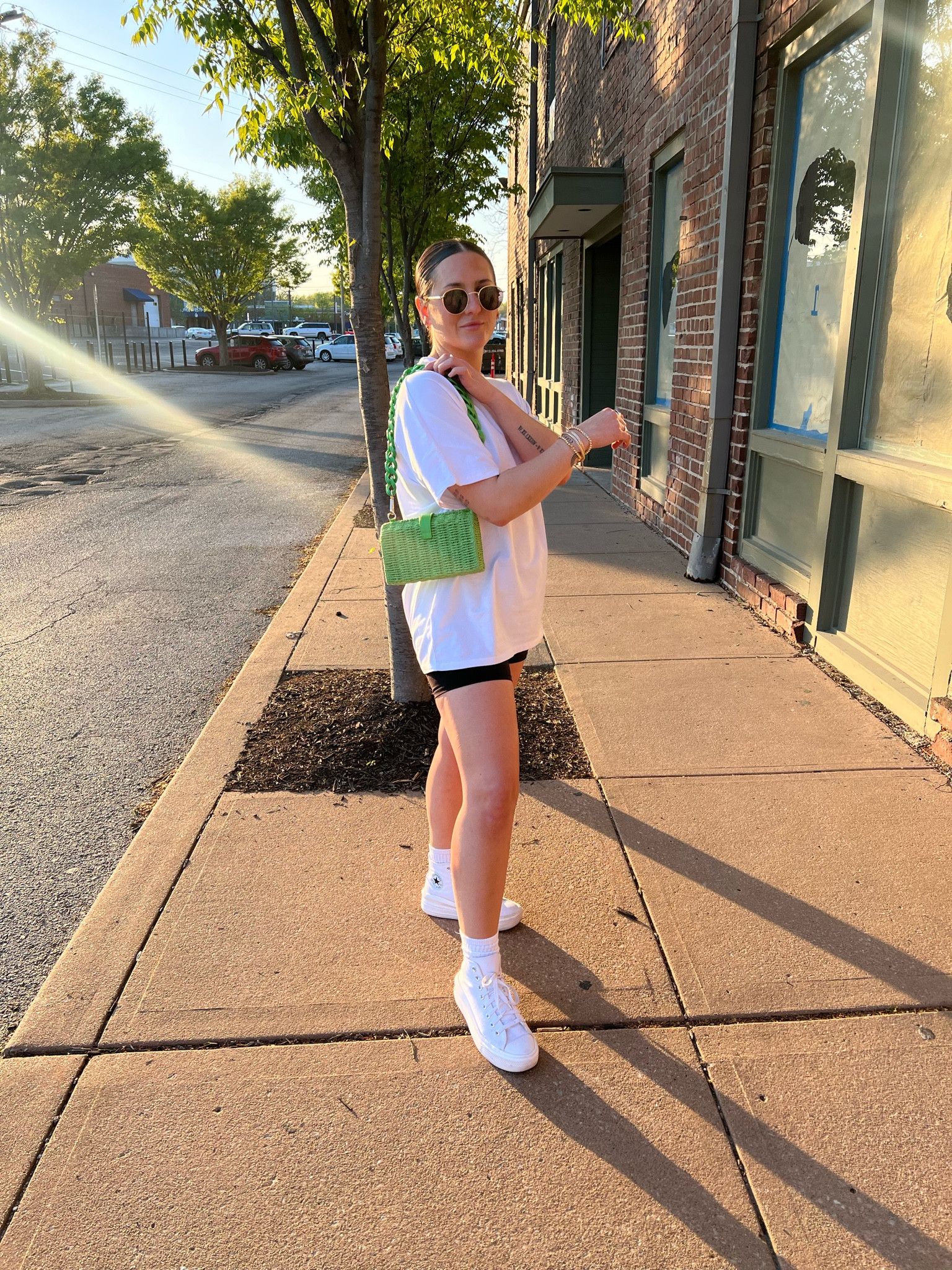 Green for spring 🌱

Biker shorts, biker shorts outfit, oversized tshirt, minimalist outfit, spring outfit, converse outfit, platform converse, fun purse, outfit inspo, what to wear

#LTKSeasonal #LTKstyletip #LTKunder50