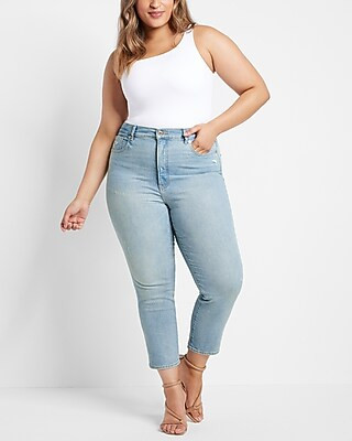 Super High Waisted Light Wash Mom Jeans | Express