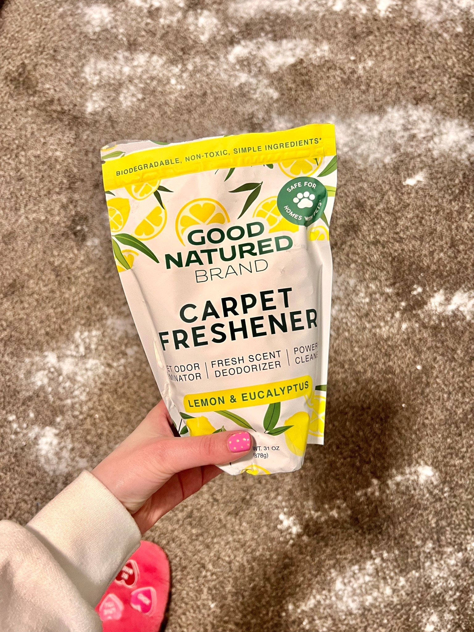 Love using this once a month to freshen up our carpets!! 🥰🍋 It smells so good and is non-toxic and pet friendly! 

#LTKTravel #LTKHome #LTKdayinmylife