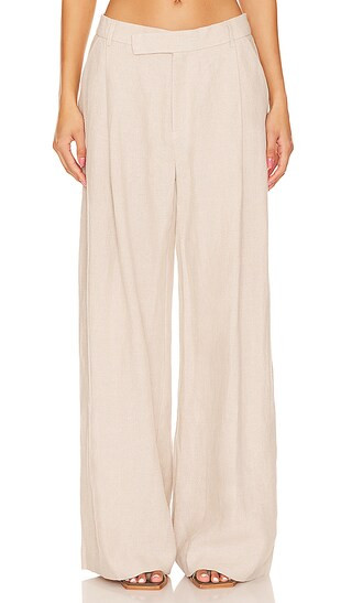 Overlap Waist Trousers in Natural | Revolve Clothing (Global)
