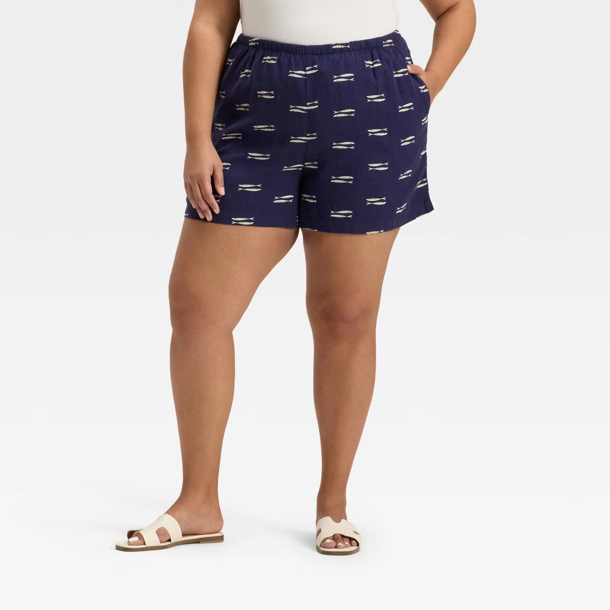 Women's Mid-Rise Linen Pull-On Shorts - A New Day™ | Target