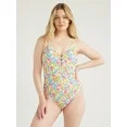 Time and Tru Women's and Women's Plus Floral O Ring One Piece Swimsuit, Sizes XS-2X | Walmart (US)