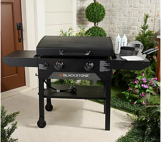 Blackstone 28" Omnivore Outdoor Griddle Grill w/Hood, Cover & Tools - QVC.com | QVC