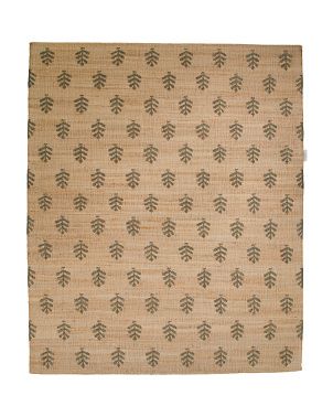 8x10 Fiber Rug Embroidered With Leaves | TJ Maxx