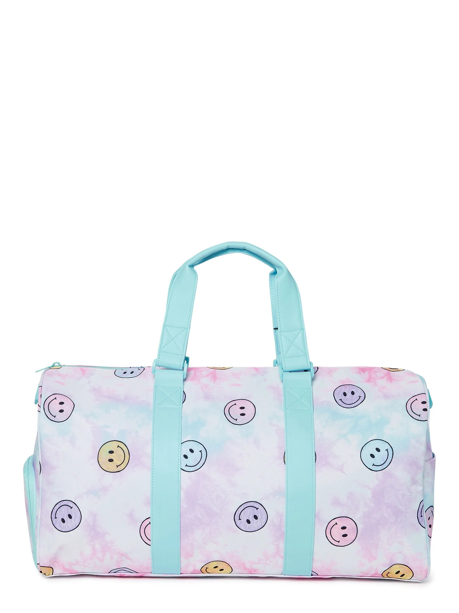 No Boundaries Women's Barrel Weekender Duffel Bag Tie Dye Smiley Print | Walmart (US)