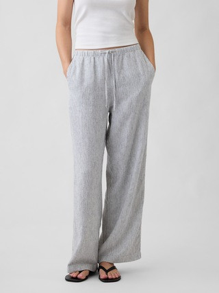 Relaxed Linen-Blend Wide-Leg Pants | Gap Factory