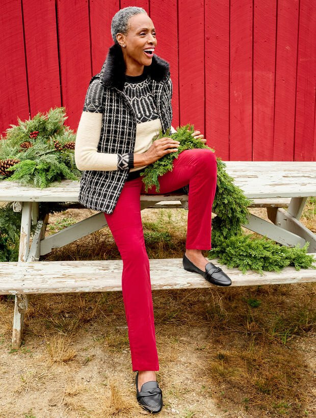 Fuzzy Fair Isle Crewneck Pullover | Talbots