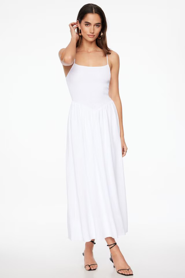 Cami Ruched Linen Maxi Dress | Dynamite Clothing