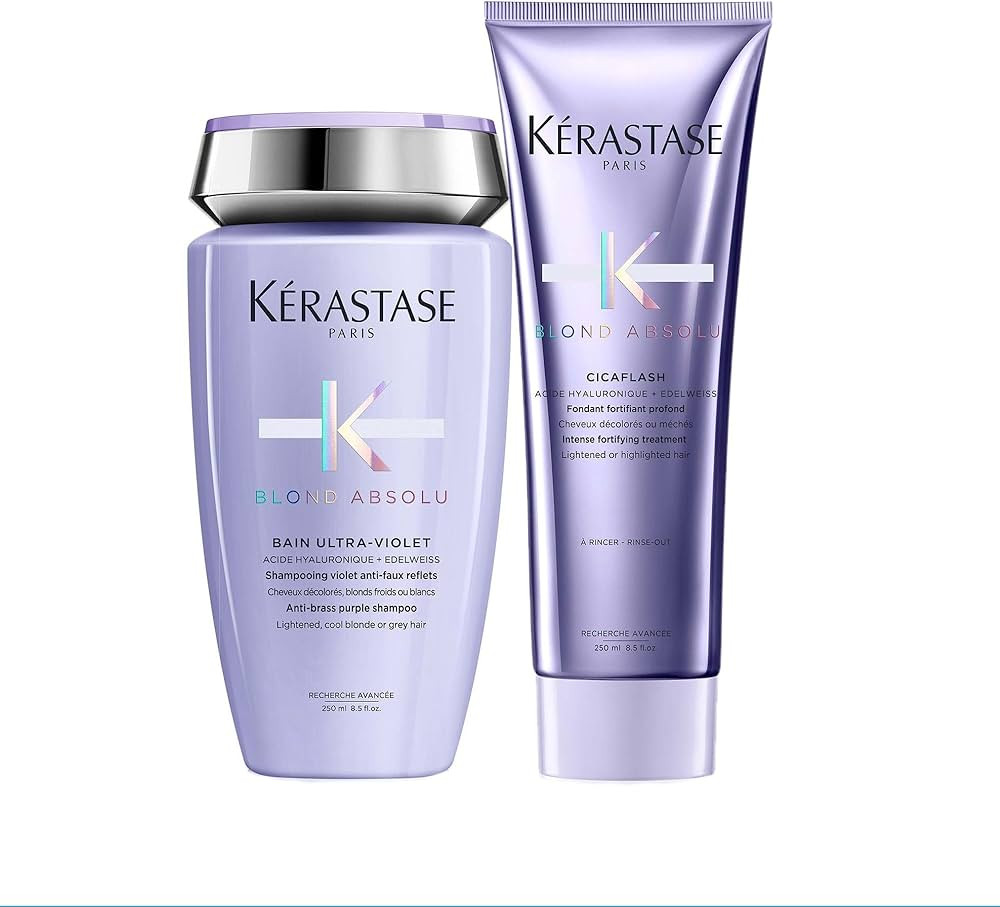 Kerastase Blond Absolu Ultra-Violet Purple Shampoo & Conditioner Set For Lightened, Highlighted a... | Amazon (US)