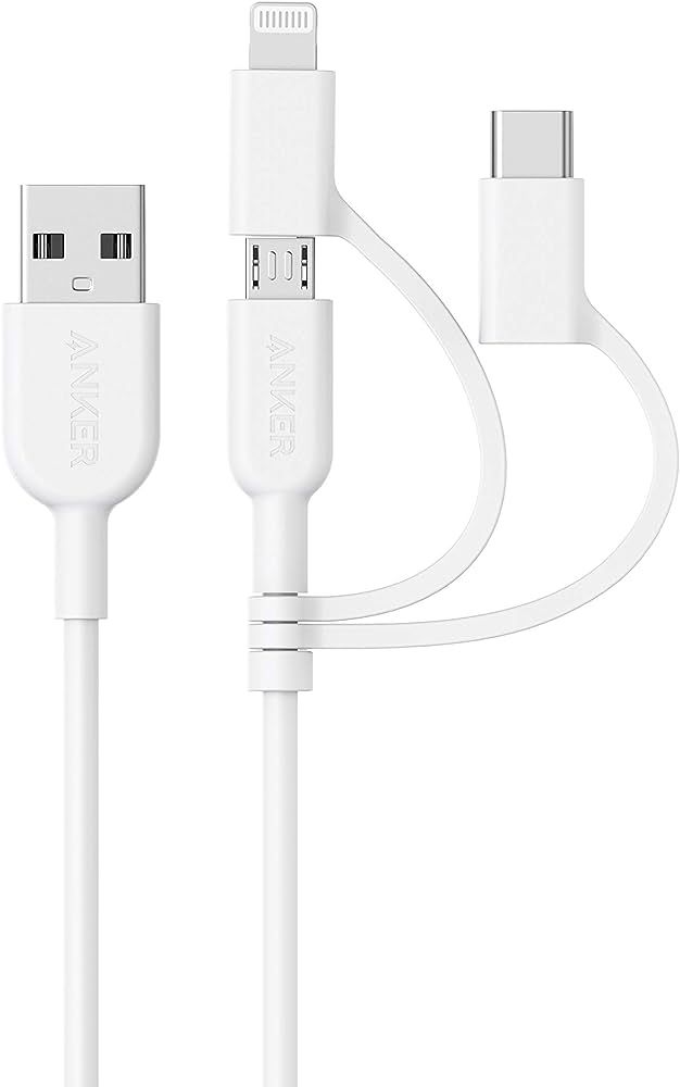 Anker Powerline II 3-in-1 Cable, Lightning/Type C/Micro USB Cable for iPhone, iPad, Huawei, HTC, ... | Amazon (US)