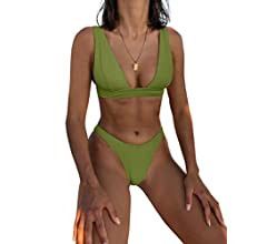 Dnzzs Women's Bikini Swimsuits High Waist Bikini Sets 2 Piece Bathing Suits Sexy Bikinis Swimwear... | Amazon (US)