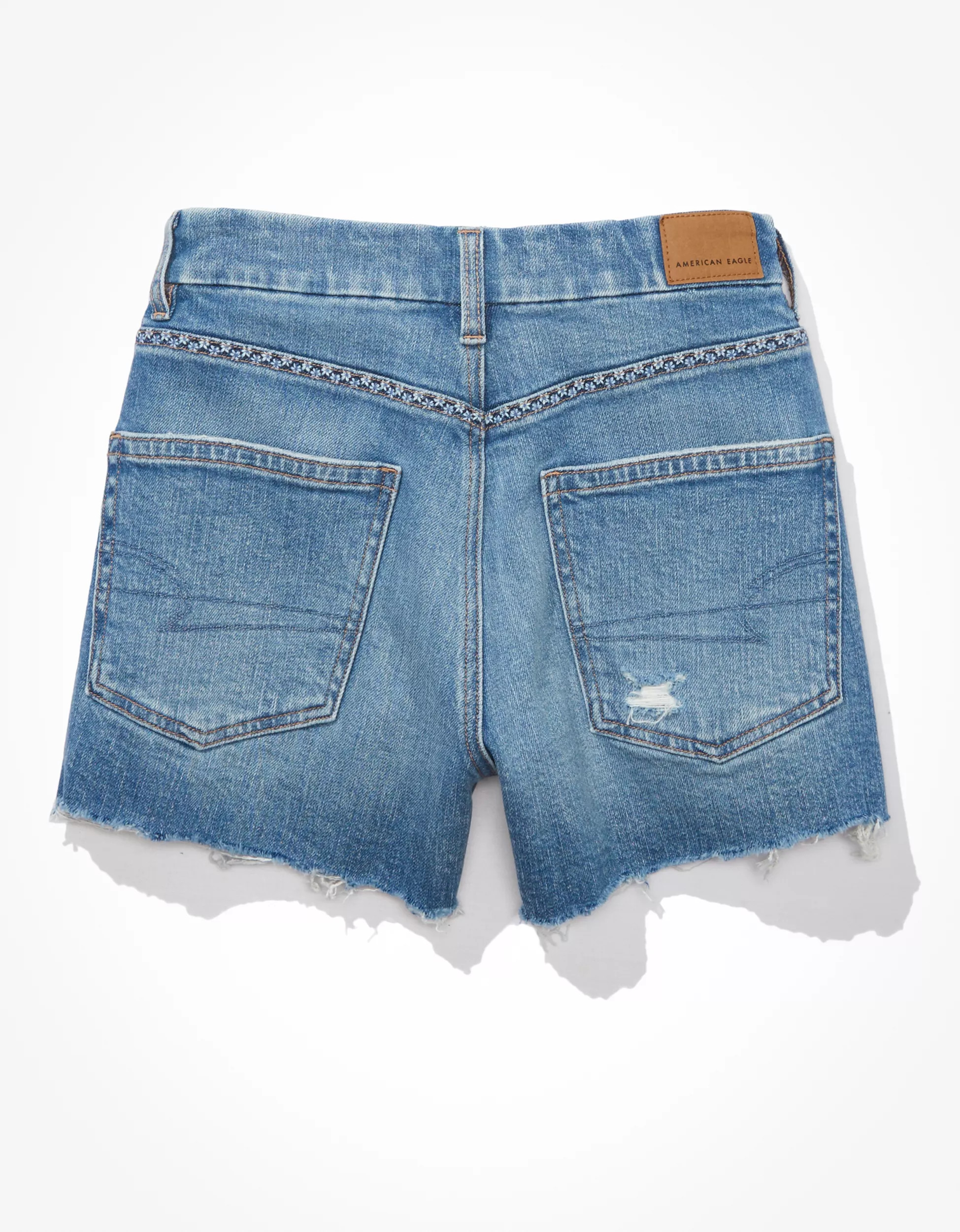 AE Strigid Denim Curvy Highest Waist '90s Boyfriend Short | American Eagle Outfitters (US & CA)