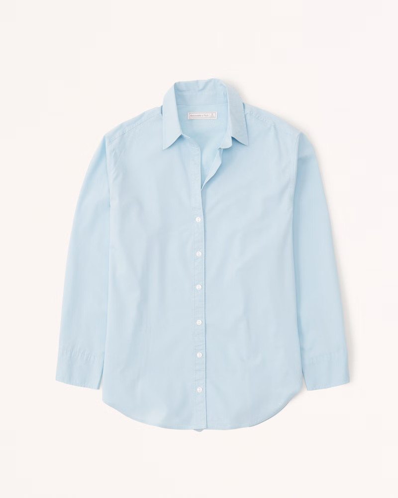 Oversized Poplin Button-Up Shirt | Abercrombie & Fitch (US)