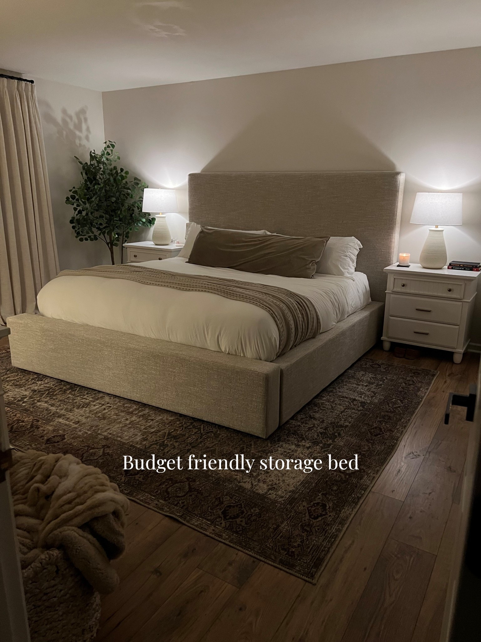 A budget friendly and aesthetically pleasing storage bed!! I’ve had this bed for a few months now and I love it so much🤩 the neutral color, fabric and overall style is stunning!! Highly recommend for those looking to create a bedroom VIBE. 

#LTKHome #LTKSaleAlert