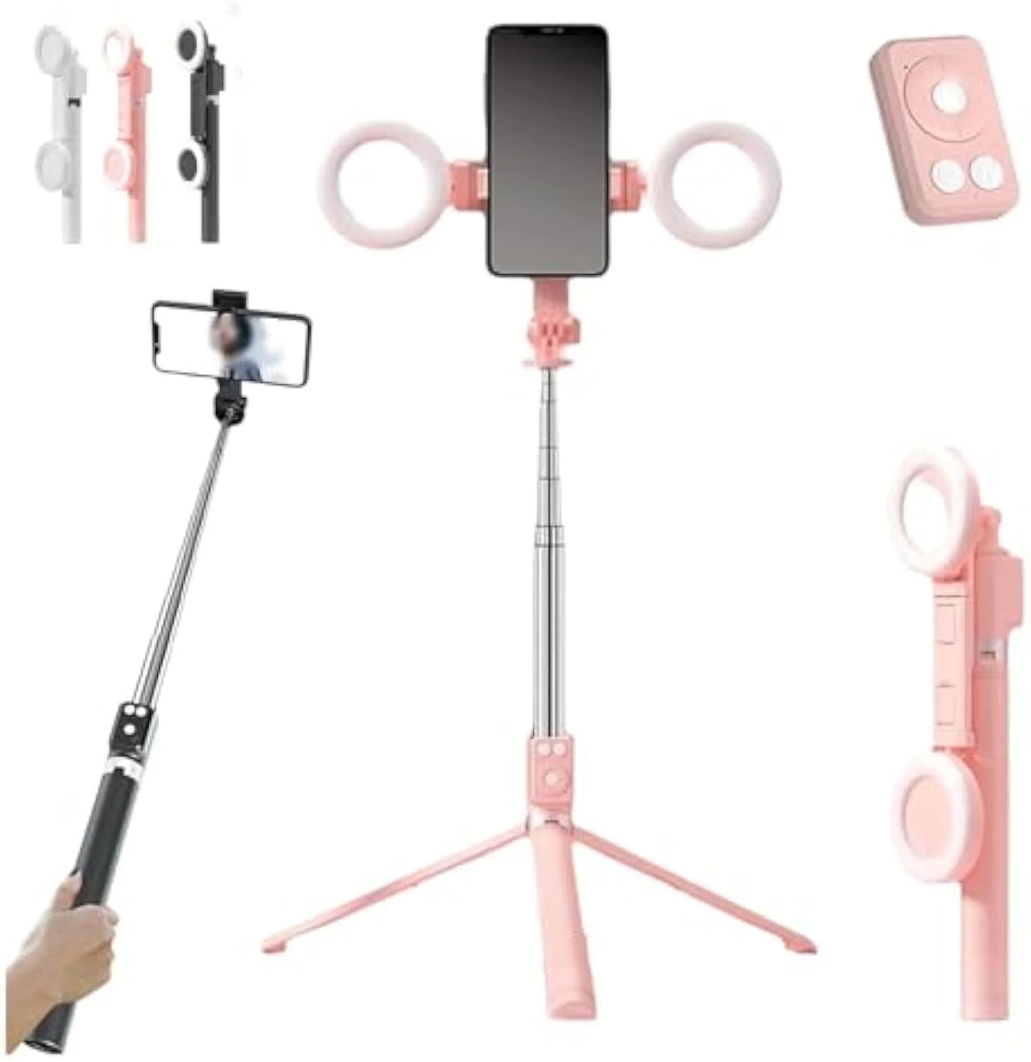 Yoyoway Tripod with Light, Yoyoway 6 in 1 Selfie Stick Tripod with Lights, 67 Inches Portable Ext... | Walmart (US)