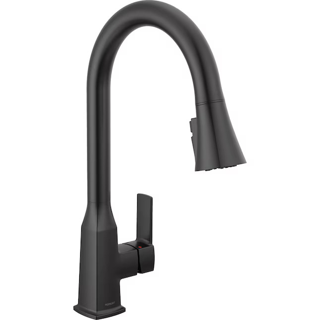 Peerless Ezra Matte Black Single Handle Deck-mount Pull-down Kitchen Faucet with Sprayer | Lowe's