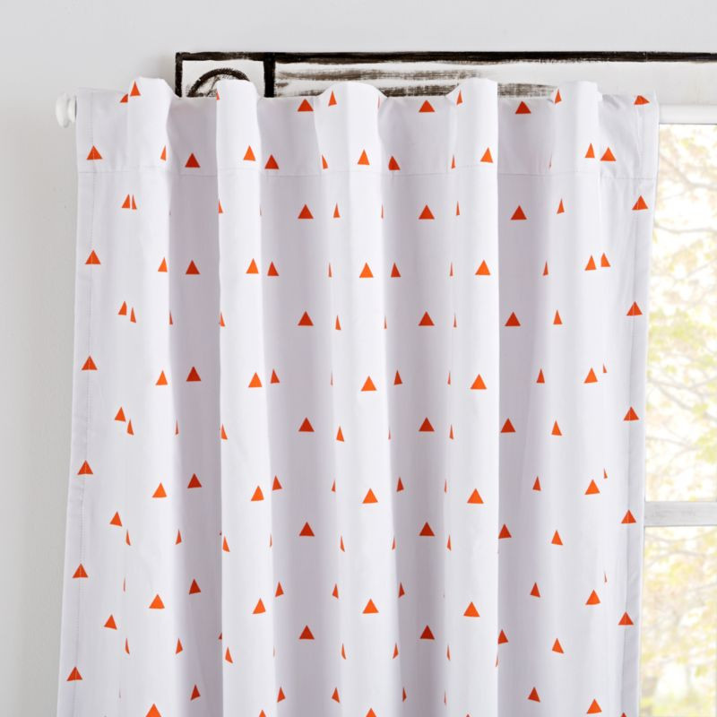 Little Prints Orange Triangle 96" Blackout Curtain + Reviews | Crate and Barrel | Crate & Barrel